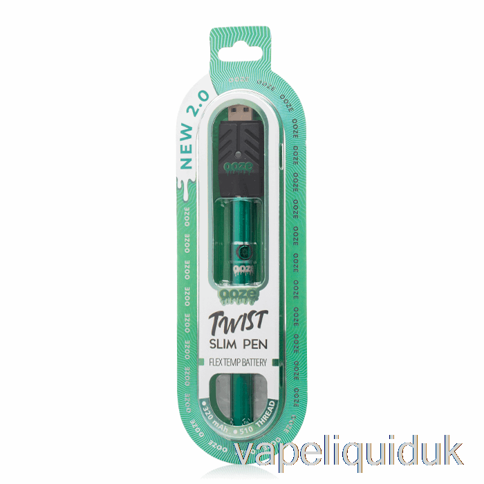 Ooze Slim Twist Pen 2.0 Flex Temp Battery Aqua Teal Vape Liquid